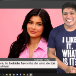 hombre con remera negra y kylie jenner